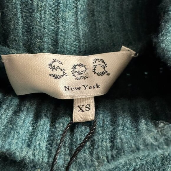 Sea New York Juliette Cable Knit Sweater XS Forest Green Wool NWT FS-1447 - Picture 7 of 10